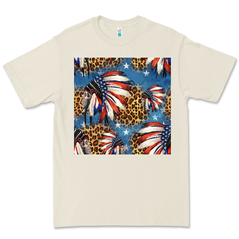 4th Of July Indian Headdress Seamless Pattern Premium Tee by HRA Design Shop | Teevron