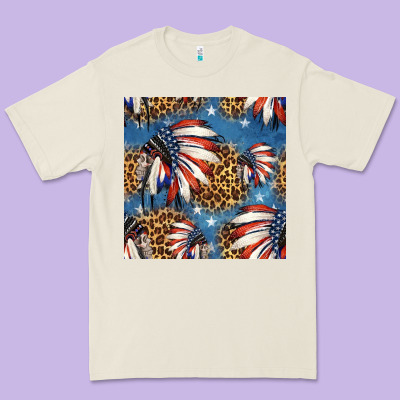 4th Of July Indian Headdress Seamless Pattern Premium Tee Designed By Hra Design Shop
