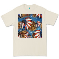 Bone 4th of july indian headdress seamless pattern Premium Tee - HRA Design Shop