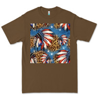 Cacao 4th of july indian headdress seamless pattern Premium Tee - HRA Design Shop