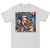 Dove Grey 4th of july indian headdress seamless pattern Premium Tee - HRA Design Shop