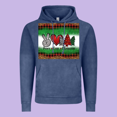 Peace Love Christmas Trees Vintage Hoodie Designed By Jasminsmagicworld