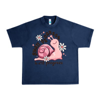 Navy snail progress is stil progress Urban Heavy Tee - MaliasSmallBusiness