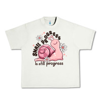 Pistachio snail progress is stil progress Urban Heavy Tee - MaliasSmallBusiness