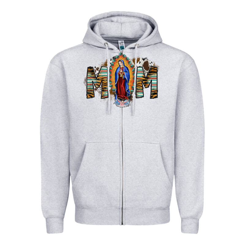 Mom Virgin Mary Zipper Hoodie by SublimationCraftShop | Teevron