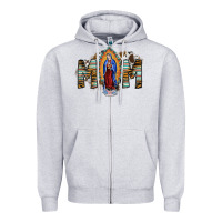 Heather Grey mom virgin mary Zipper Hoodie - SublimationCraftShop