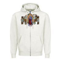 Oatmeal Heather mom virgin mary Zipper Hoodie - SublimationCraftShop