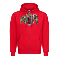 Red mom virgin mary Zipper Hoodie - SublimationCraftShop