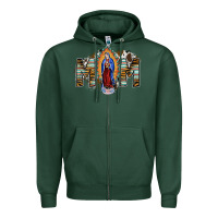 Sports Green mom virgin mary Zipper Hoodie - SublimationCraftShop