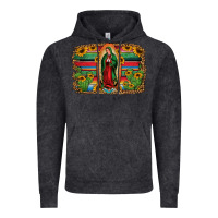 Vintage Black lady of guadalupe serape background Vintage Hoodie - Jasminsmagicworld
