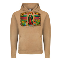 Vintage Camel lady of guadalupe serape background Vintage Hoodie - Jasminsmagicworld