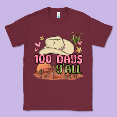 100 Days Y'all Malia Classic Tee Designed By Maliassmallbusiness