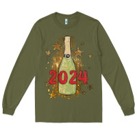 Army Green sparkly champagne Long Sleeve Tee - MaliasSmallBusiness
