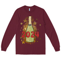 Burgundy sparkly champagne Long Sleeve Tee - MaliasSmallBusiness