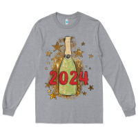 Heather Grey sparkly champagne Long Sleeve Tee - MaliasSmallBusiness
