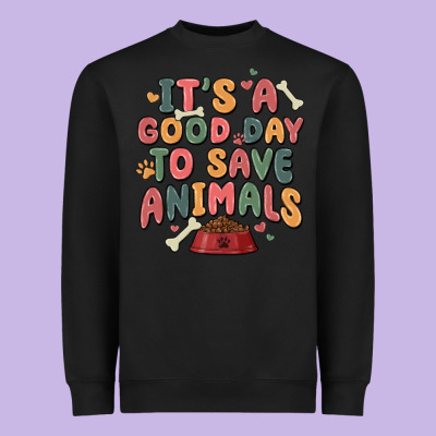 It's A Good Day To Save Animals Heavyweight Sweatshirt Designed By Maliassmallbusiness