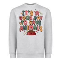 Heather Grey it's a good day to save animals Heavyweight Sweatshirt - MaliasSmallBusiness