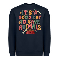 Navy it's a good day to save animals Heavyweight Sweatshirt - MaliasSmallBusiness