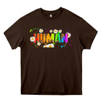 Chocolate Brown lgbtq human  libbey glass Heavy Core Tee - HRA Design Shop