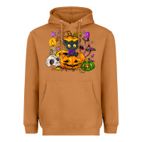 Meerkat Black cat pumpkin Heavyweight Hoodie - NancyCooperArtShop