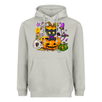 Moon Dust Black cat pumpkin Heavyweight Hoodie - NancyCooperArtShop