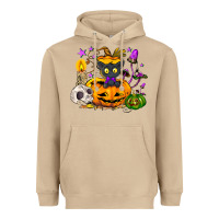 Black Cat Pumpkin Heavyweight Hoodie | Teevron
