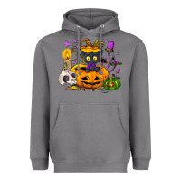 Storm Black cat pumpkin Heavyweight Hoodie - NancyCooperArtShop