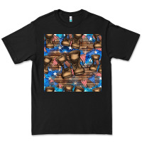 Black 4th of juky veteran boots seamless pattern Premium Tee - HRA Design Shop
