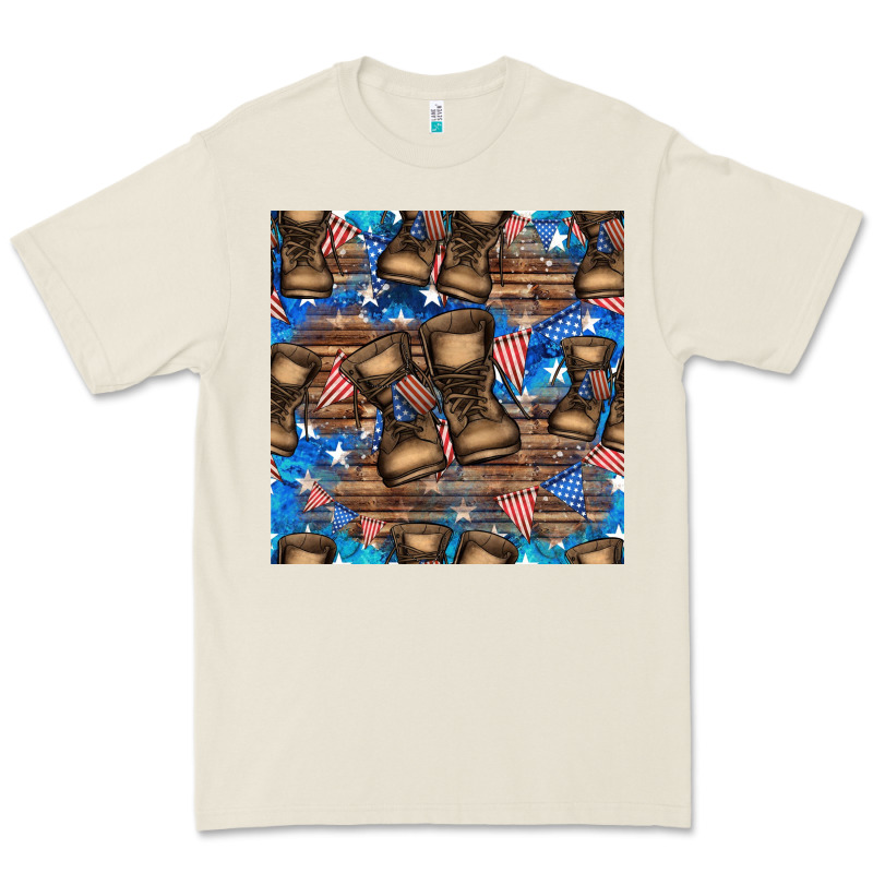 4th Of Juky Veteran Boots Seamless Pattern Premium Tee by HRA Design Shop | Teevron