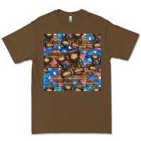 Cacao 4th of juky veteran boots seamless pattern Premium Tee - HRA Design Shop