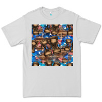 Dove Grey 4th of juky veteran boots seamless pattern Premium Tee - HRA Design Shop