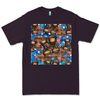 Plum 4th of juky veteran boots seamless pattern Premium Tee - HRA Design Shop