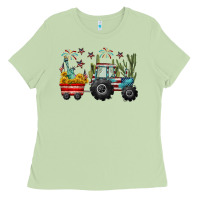Matcha 4th of july tractor Ladies Tee - CowGirlArtShop