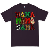 Plum mama mama mama with christmas lights and christmas tree cakes Premium Tee - AdoDesignShop