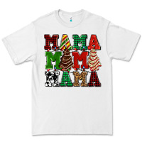 White mama mama mama with christmas lights and christmas tree cakes Premium Tee - AdoDesignShop