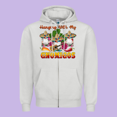 Hanging With Gnomigos Zipper Hoodie Designed By Artiststas