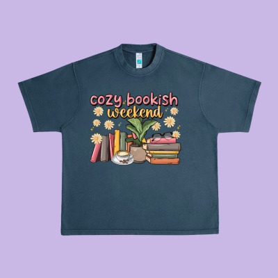 Cozy Bookish Weekend Urban Heavy Tee Designed By Maliassmallbusiness