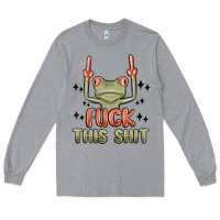 Heather Grey fuck this shit Long Sleeve Tee - MaliasSmallBusiness
