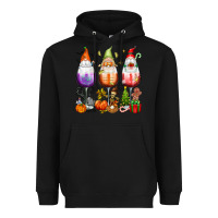 Hallothanksmas Wine Glasses And Gnomes Heavyweight Hoodie | Teevron