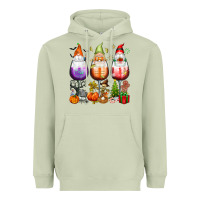 Matcha Hallothanksmas wine glasses and gnomes Heavyweight Hoodie - texasbilliewilder
