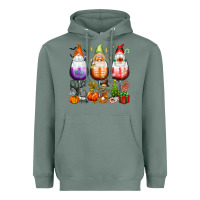 Sage Hallothanksmas wine glasses and gnomes Heavyweight Hoodie - texasbilliewilder