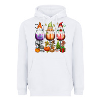White Hallothanksmas wine glasses and gnomes Heavyweight Hoodie - texasbilliewilder