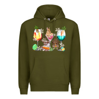 Army Green Easter wine glasses Easter Day Premium Hoodie - HowdyJamesFarm