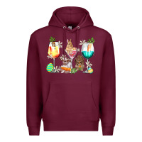 Burgundy Easter wine glasses Easter Day Premium Hoodie - HowdyJamesFarm