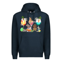 Navy Easter wine glasses Easter Day Premium Hoodie - HowdyJamesFarm