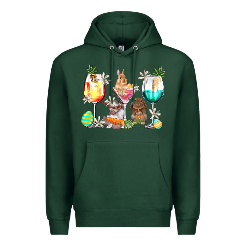 Easter Wine Glasses Easter Day Premium Hoodie by HowdyJamesFarm | Teevron