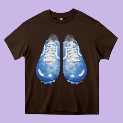 Blue Cleats Fa Element Heavy Core Tee Designed By Fadigitalartstudio