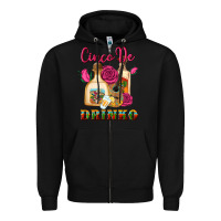 Black cinco de drinko Zipper Hoodie - Artiststas