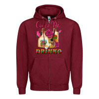 Burgundy cinco de drinko Zipper Hoodie - Artiststas