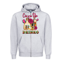 Heather Grey cinco de drinko Zipper Hoodie - Artiststas